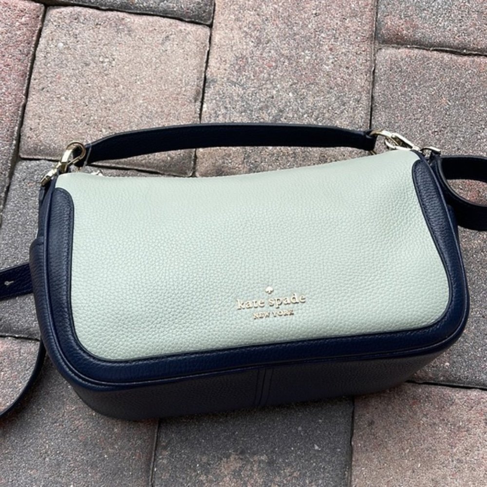 Kate Spade Pebbled Leather Crossbody Bag Light Pistachio Multi